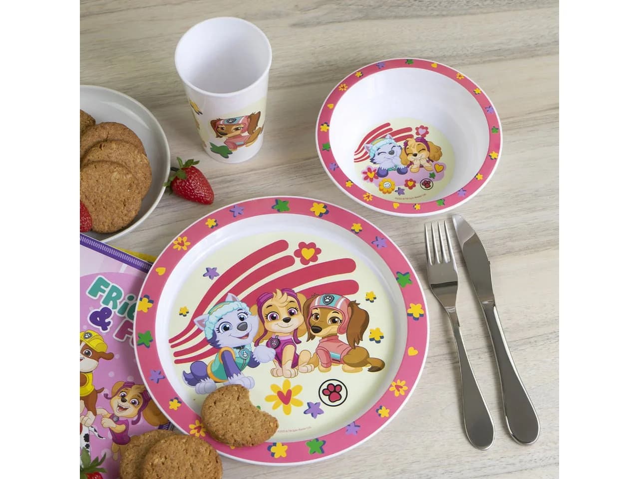 Geda Labels Kindergeschirr-Set Paw Patrol Girls 3-teilig Rosa