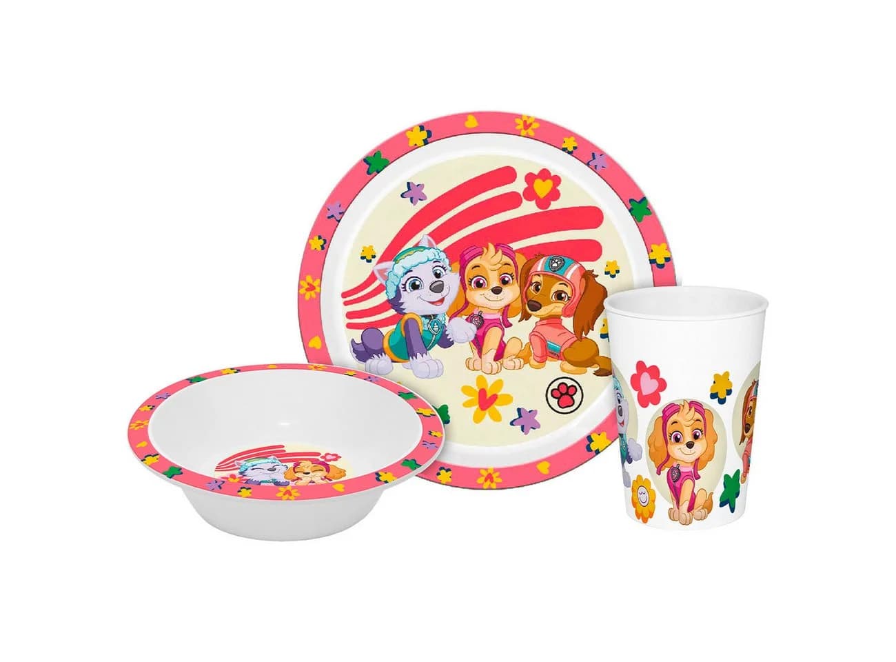 Geda Labels Kindergeschirr-Set Paw Patrol Girls 3-teilig Rosa - Bild 2