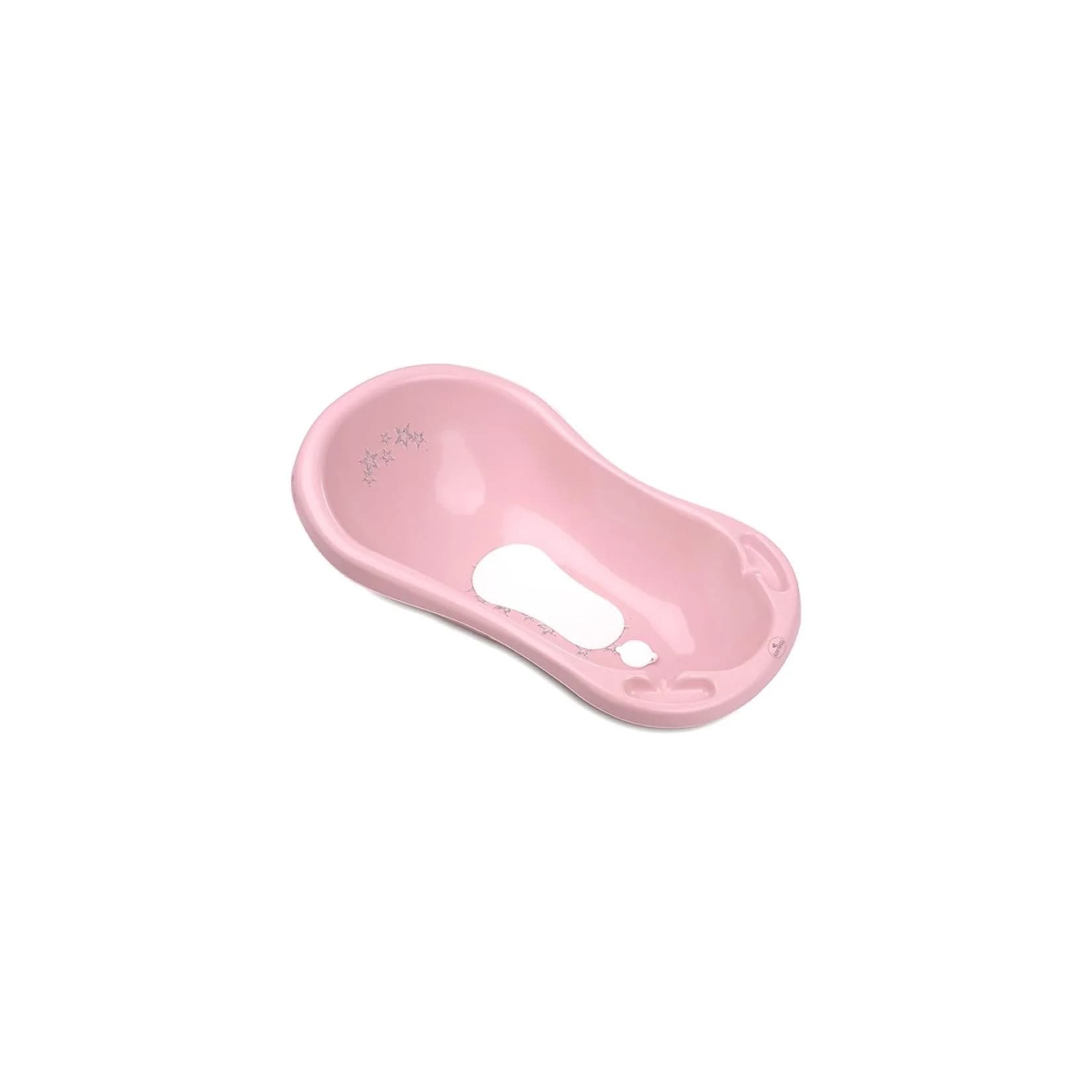 Lorelli Babybadewanne 1013046 Rosa mit Wasserablauf und Ablagefächern