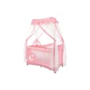 Lorelli Reisebett Magic Sleep 2 Ebenen Rosa Sterne mit Baldachin und Mobile Bild 1
