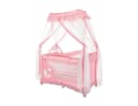 Lorelli Reisebett Magic Sleep 2 Ebenen Rosa Sterne mit Baldachin und Mobile Bild 2