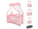 Lorelli Reisebett Magic Sleep 2 Ebenen Rosa Sterne mit Baldachin und Mobile Bild 3