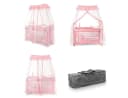 Lorelli Reisebett Magic Sleep 2 Ebenen Rosa Sterne mit Baldachin und Mobile Bild 4