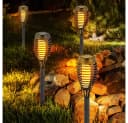 V-TAC LED Gartenfackel Warmweiß Solar Feuereffekt 4er Set Bild 2