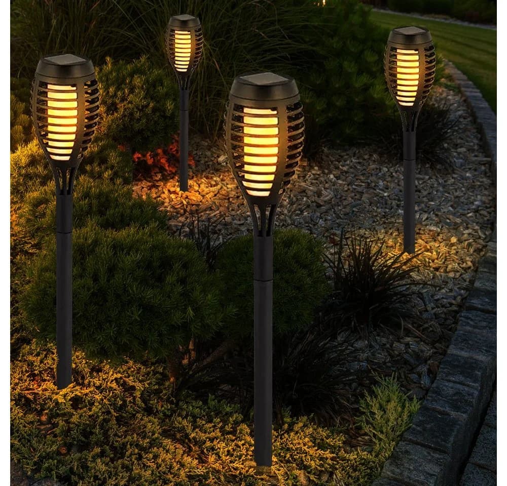 V-TAC LED Gartenfackel Warmweiß Solar Feuereffekt 4er Set - Bild 5