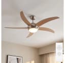 V-TAC Deckenventilator mit LED Licht & Fernbedienung, Silber/Braun Bild 2