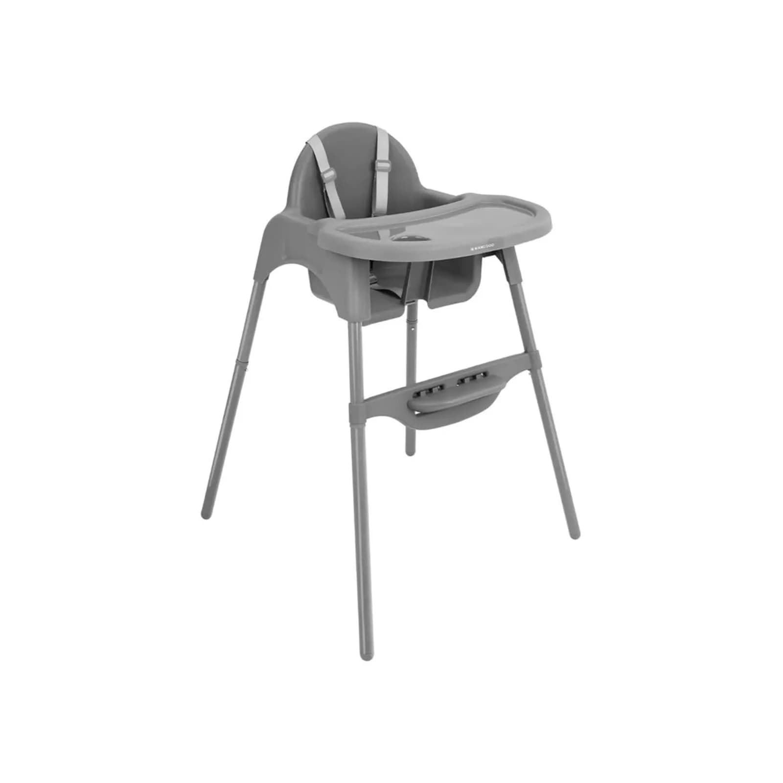 Kikkaboo Hochstuhl 2 in 1 Jammy Grau mit Gurt und Bechervertiefung