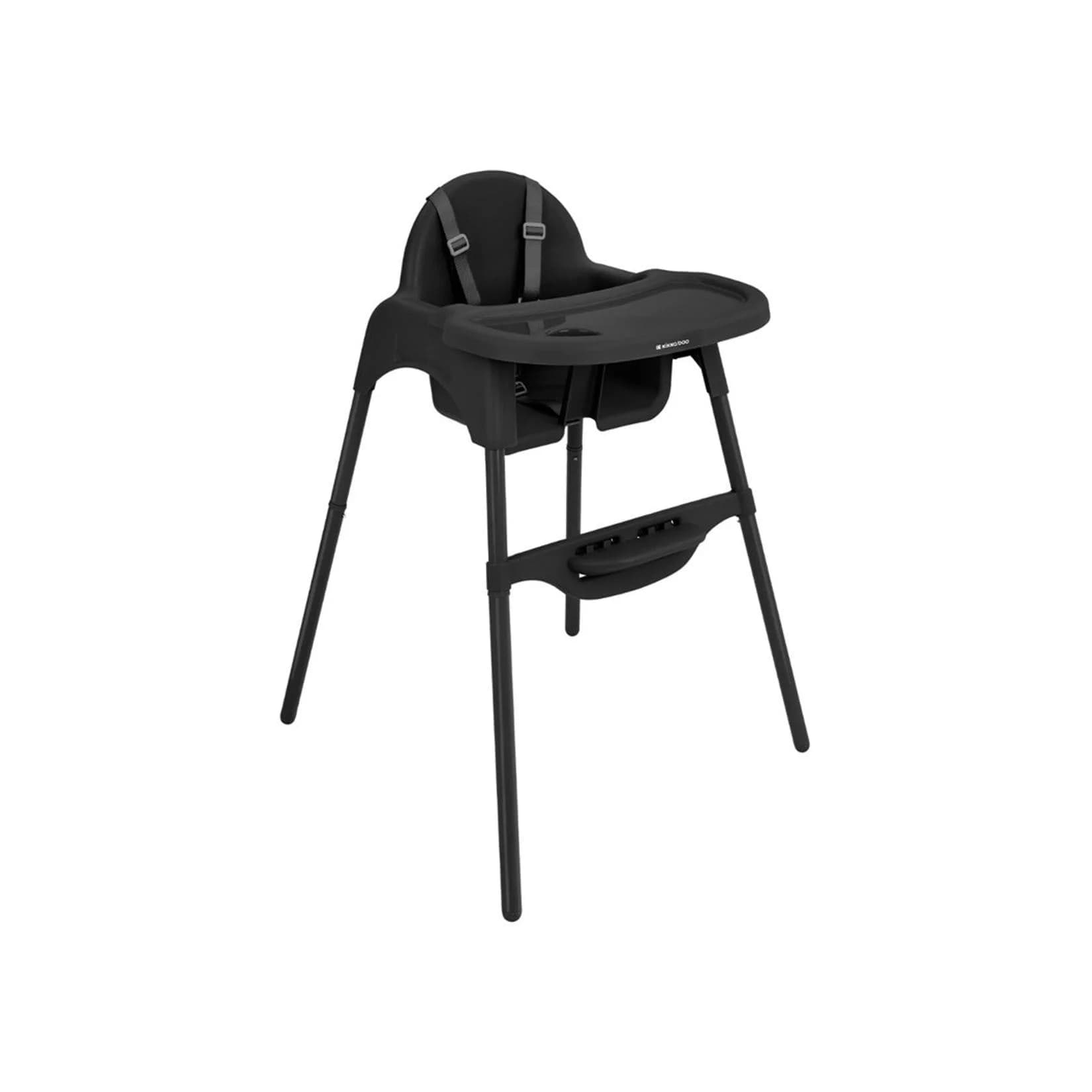 Kikkaboo Kombihochstuhl Jammy Schwarz 2-in-1 mit Sicherheitsgurt