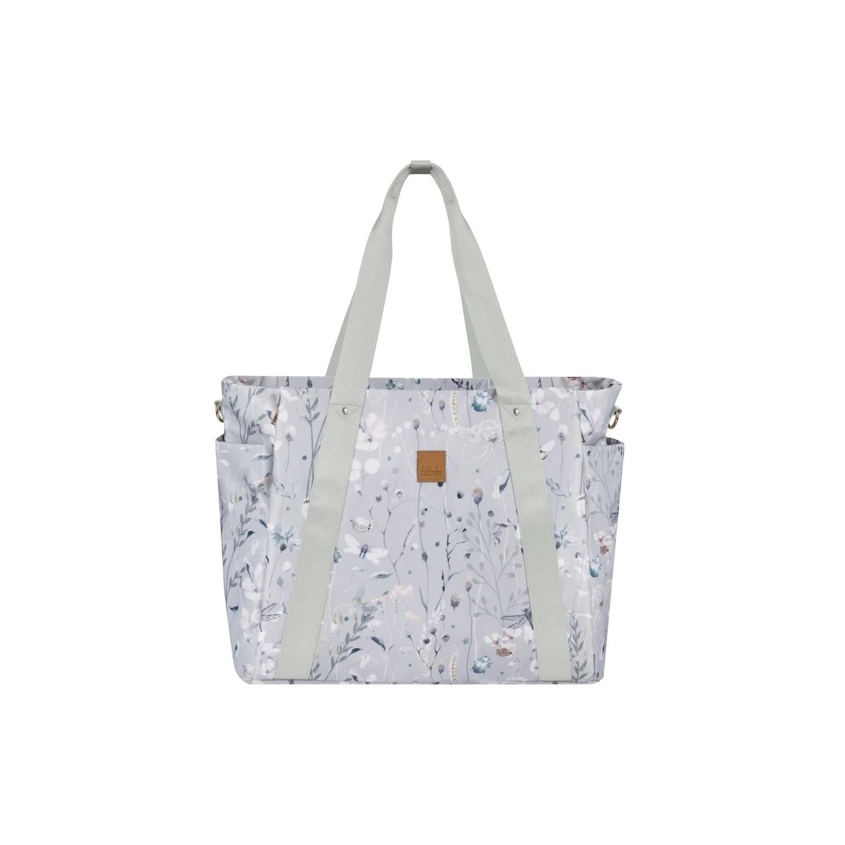 Kikkaboo Wickeltasche Florence Grau mit Wickelunterlage und Flaschentaschen