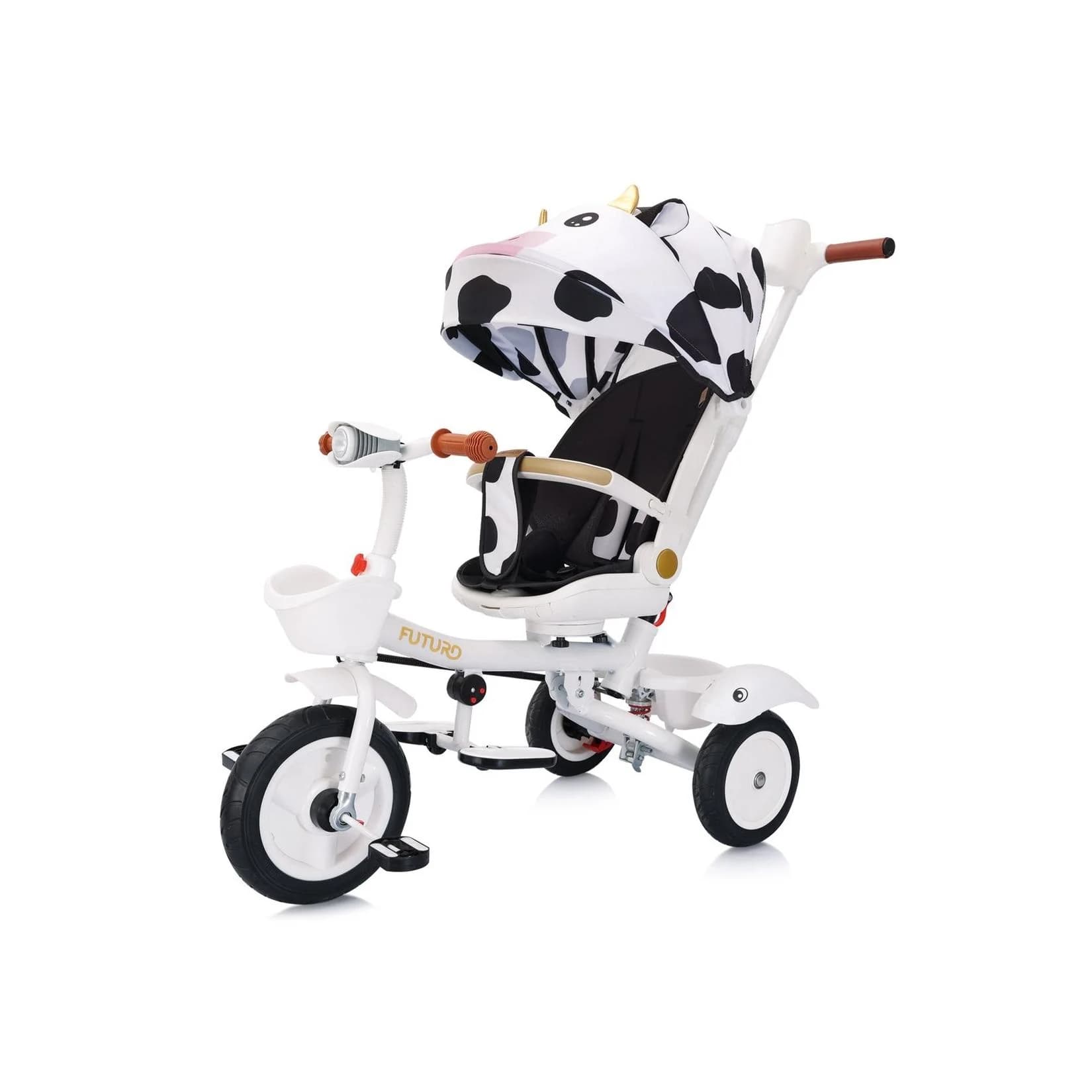 Chipolino Dreirad Futuro 2-in-1 Faltbar Schwarz/Weiß mit Licht & Musik