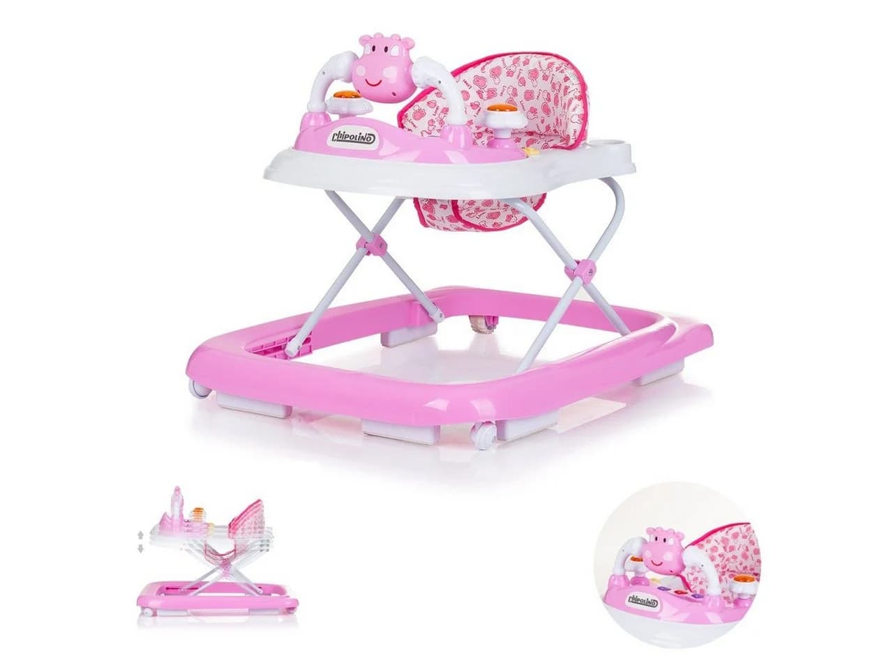 Chipolino Lauflernhilfe Little Cow Rosa Höhenverstellbar mit Musik und Licht - Bild 3