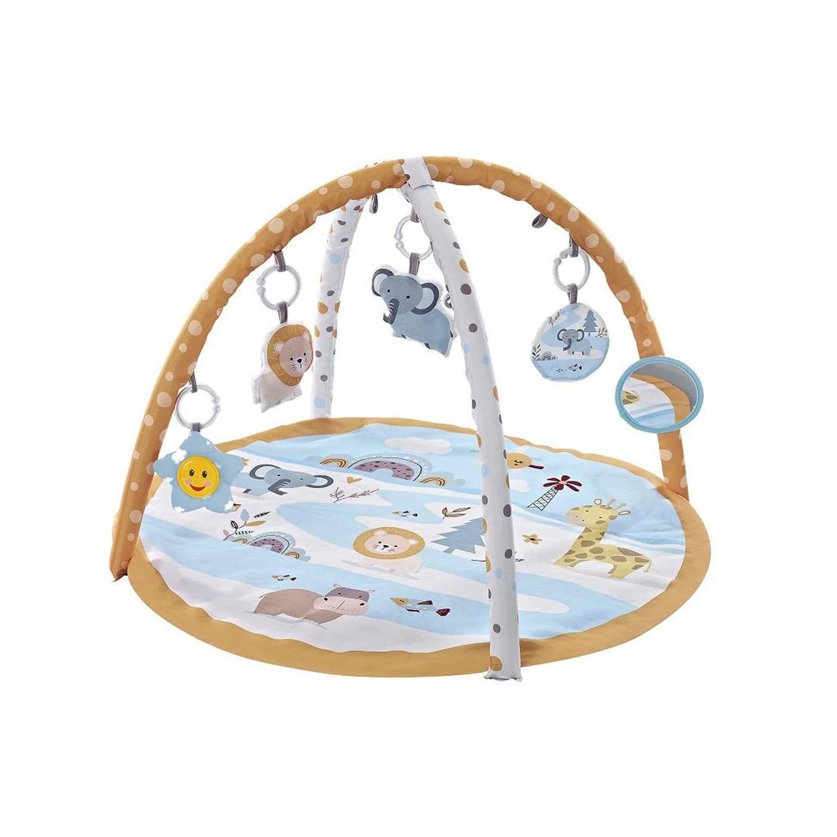 Chipolino Spielbogen Tiere Musikfunktion 5 Hängespielzeuge Krabbeldecke beige