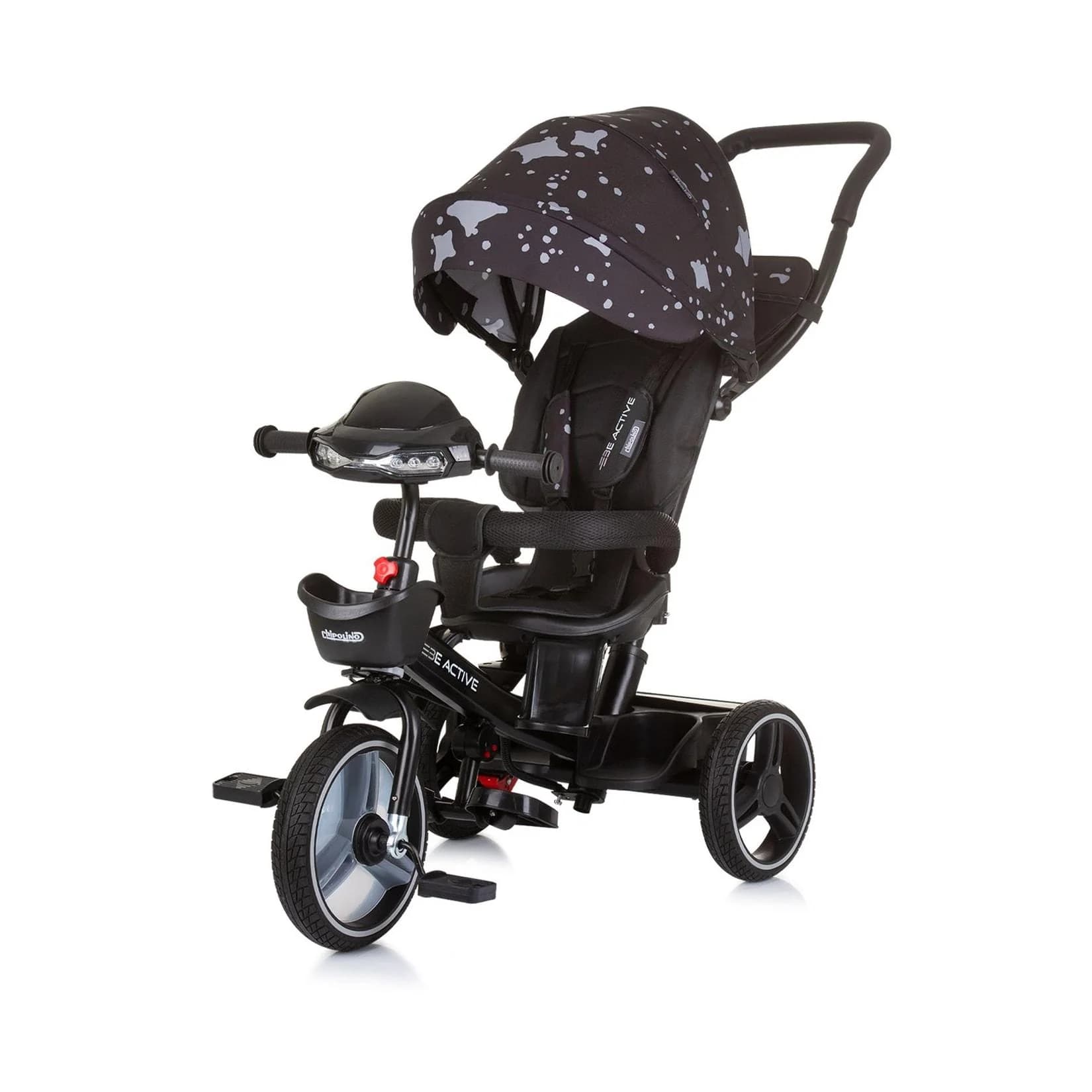 Chipolino Tricycle Be Active 2 in 1 Dreirad Schwarz mit Musik und Licht