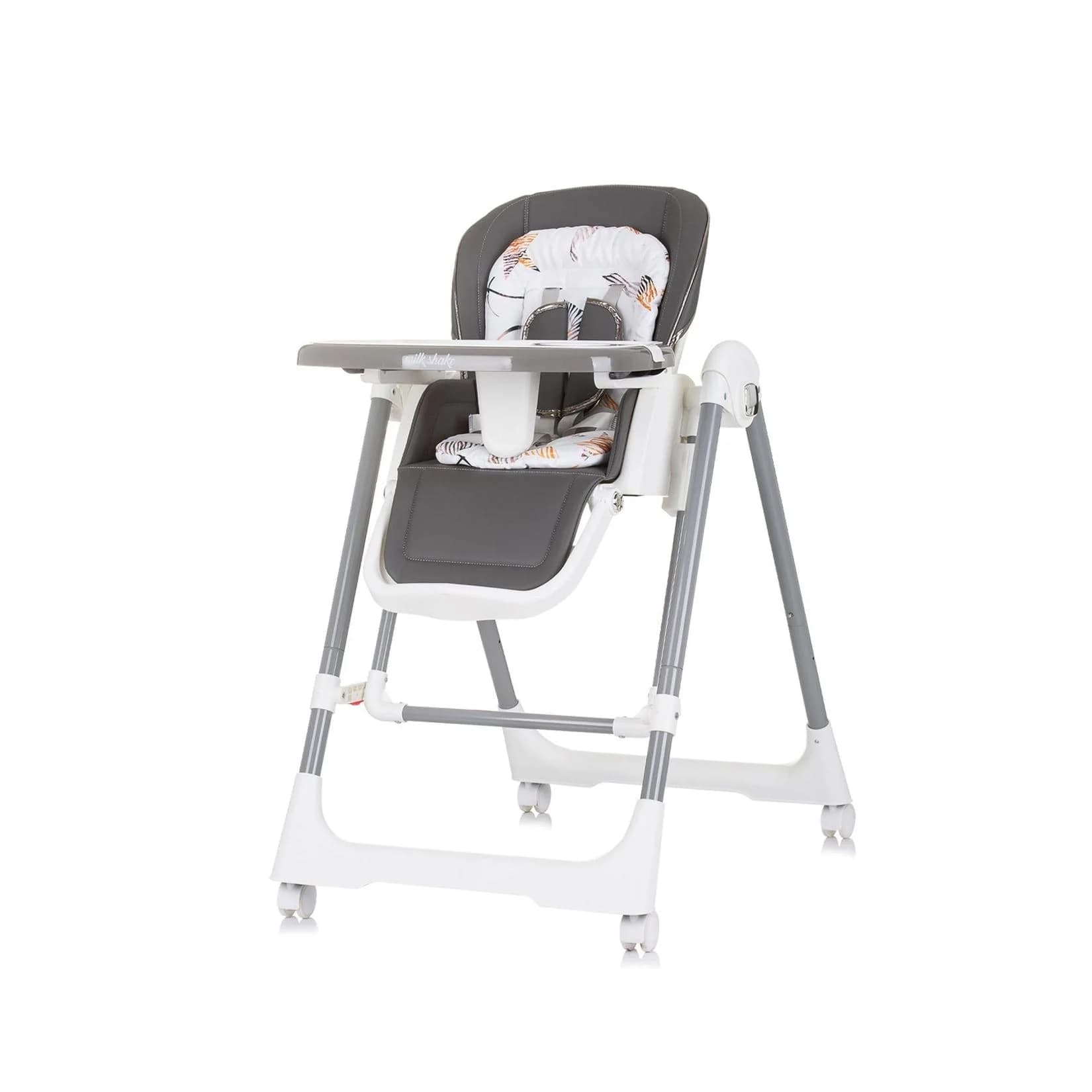 Chipolino Kinderhochstuhl 2 in 1 Milk Shake Grau Verstellbar Babyschaukel