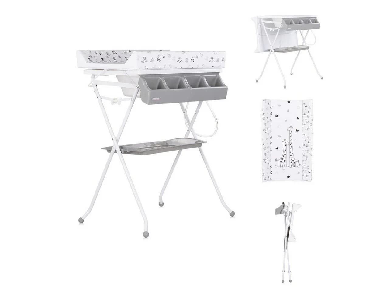 Chipolino Babywanne Wickeltisch 2 in 1 Grau mit klappbarem Ständer - Bild 3
