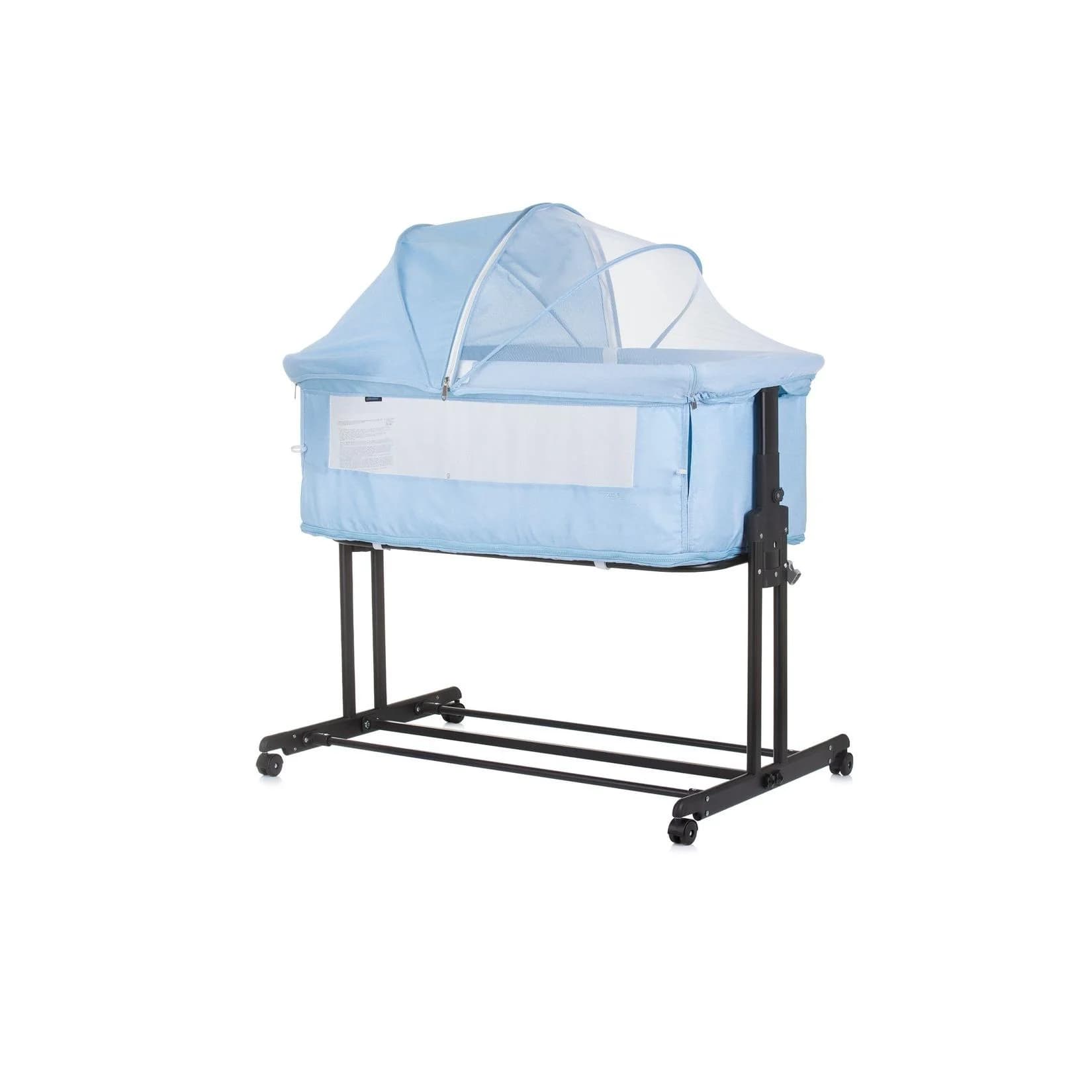 Chipolino Beistellbett 2 in 1 Zen blau mit Moskitonetz und Matratze