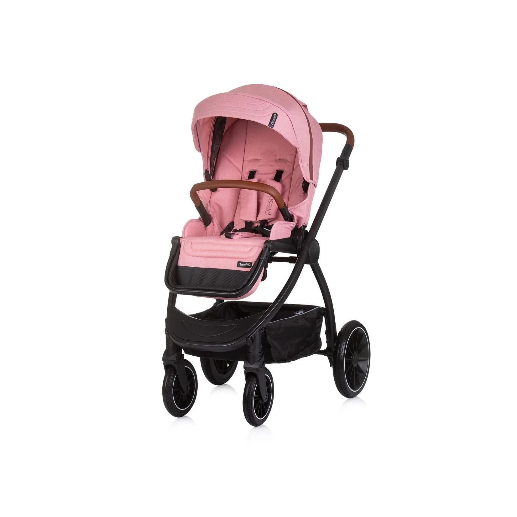 Chipolino Kombikinderwagen 3 in 1 Prestige Babywanne Rucksack i-Size Babyschale Rosa