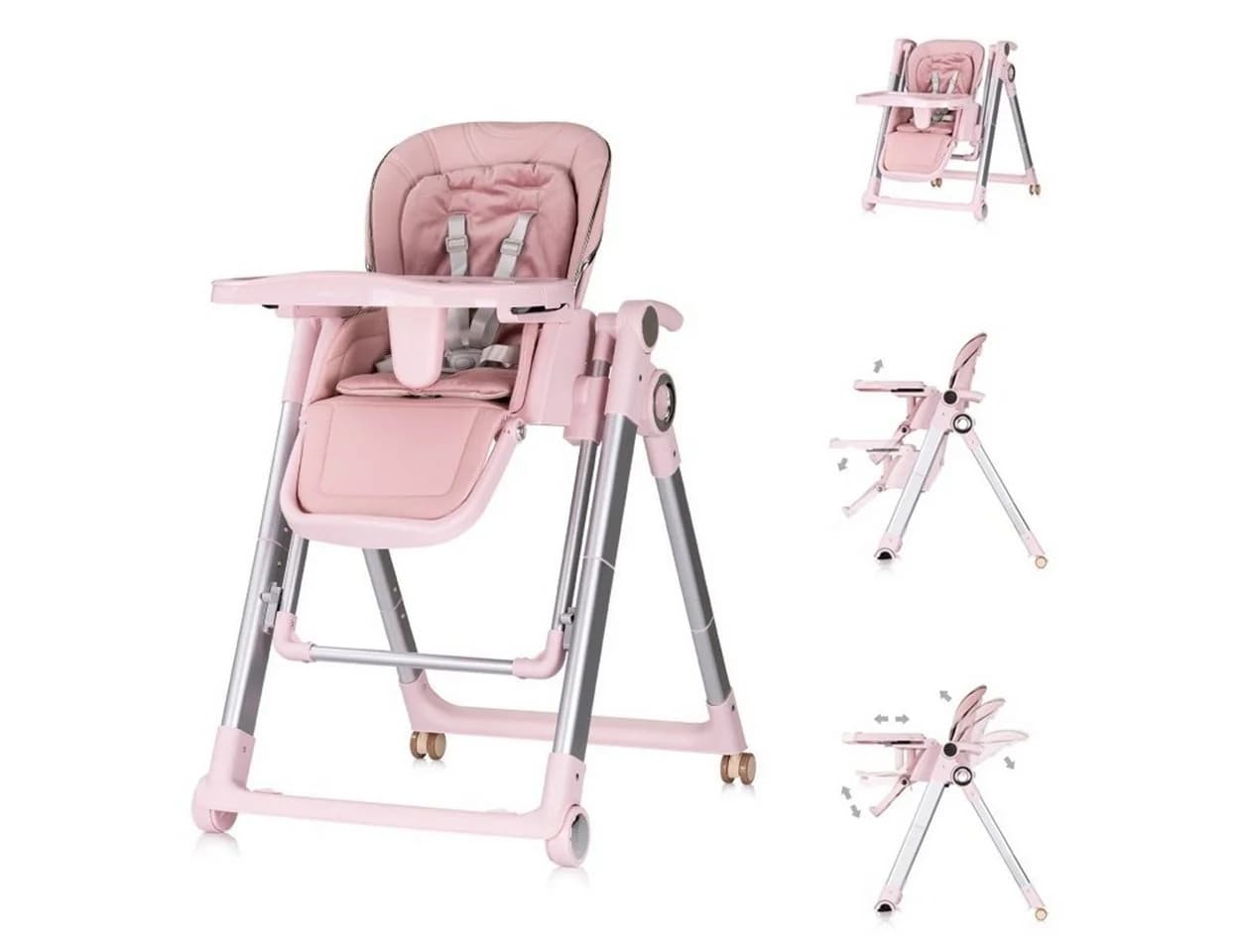 Chipolino Kombihochstuhl 2 in 1 Super Chef Rosa mit Babyschaukel - Bild 3