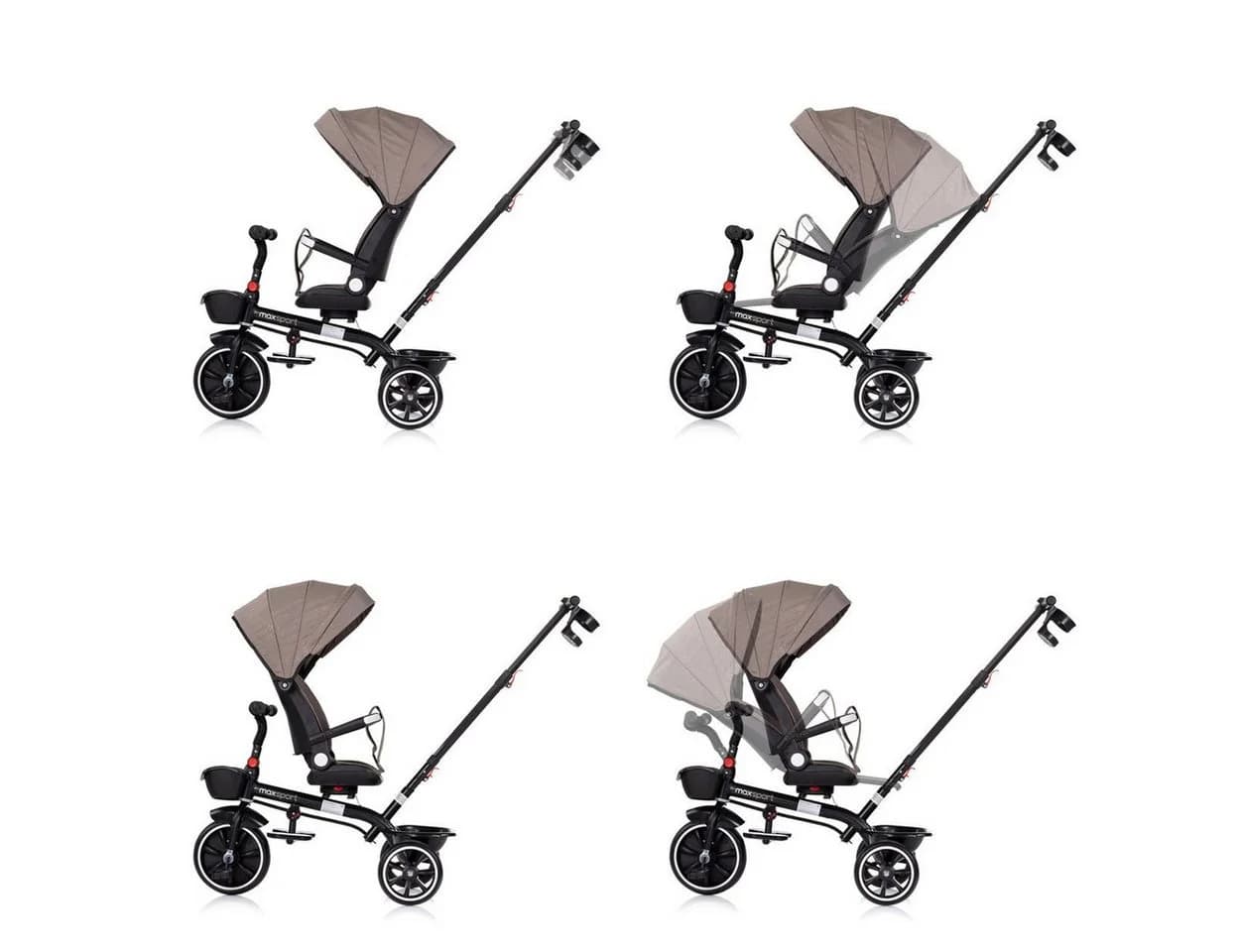 Chipolino Dreirad Tricycle Max Sport 2 in 1 Braun mit Korb und Becherhalter - Bild 3