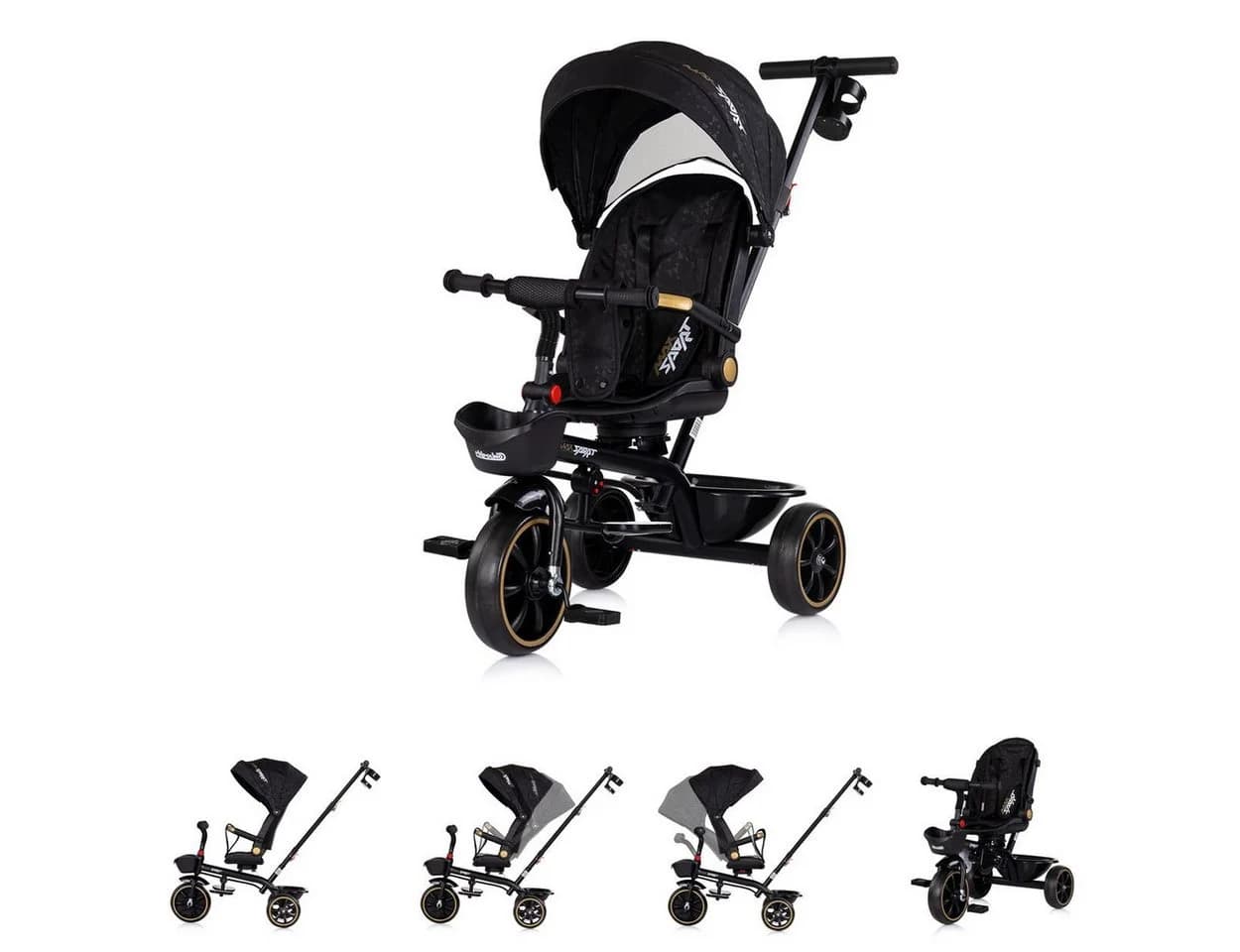 Chipolino Tricycle Max Sport 2 in 1 Dreirad mit Korb schwarz - Bild 3
