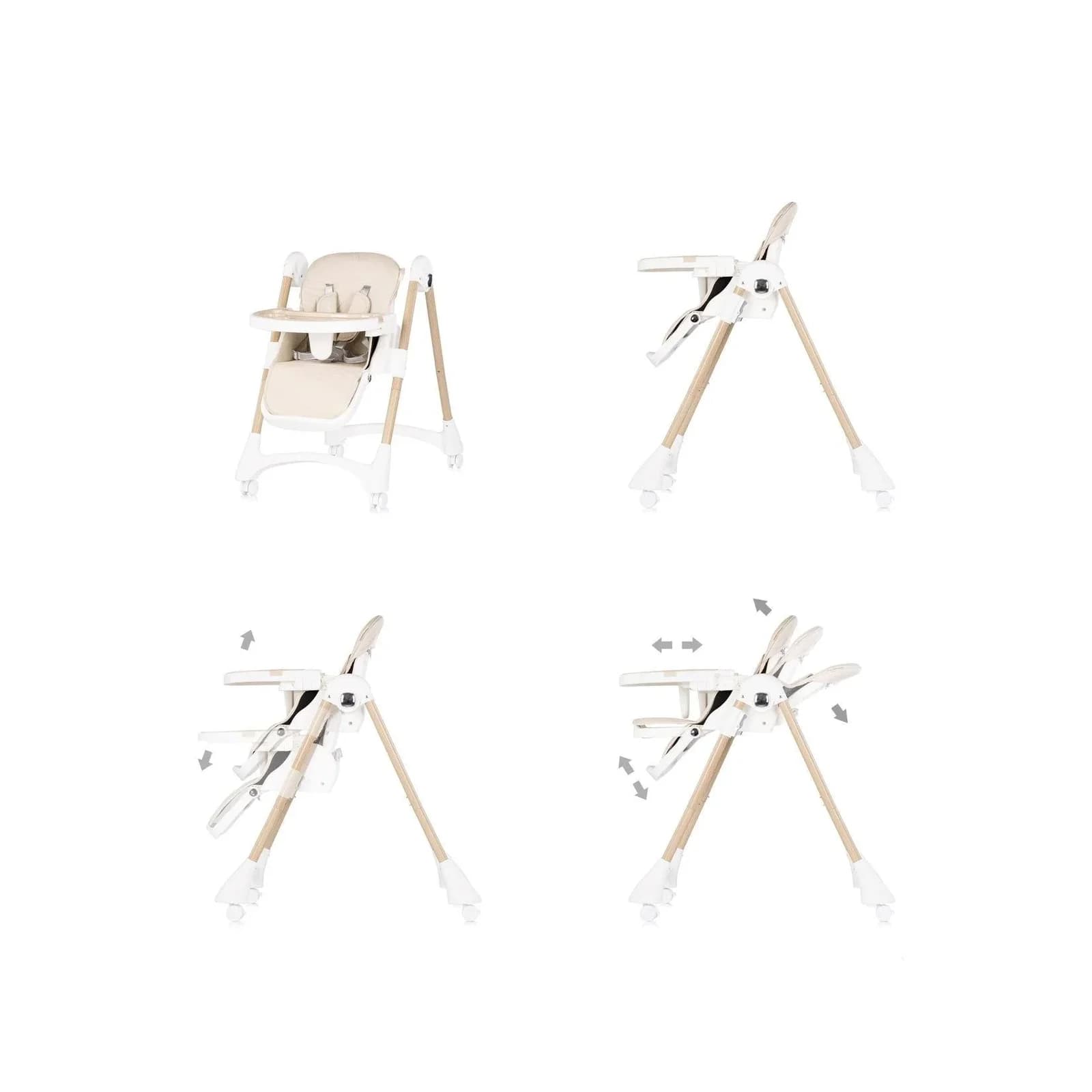 Chipolino Kinderhochstuhl Candy Shop Creme verstellbar faltbar
