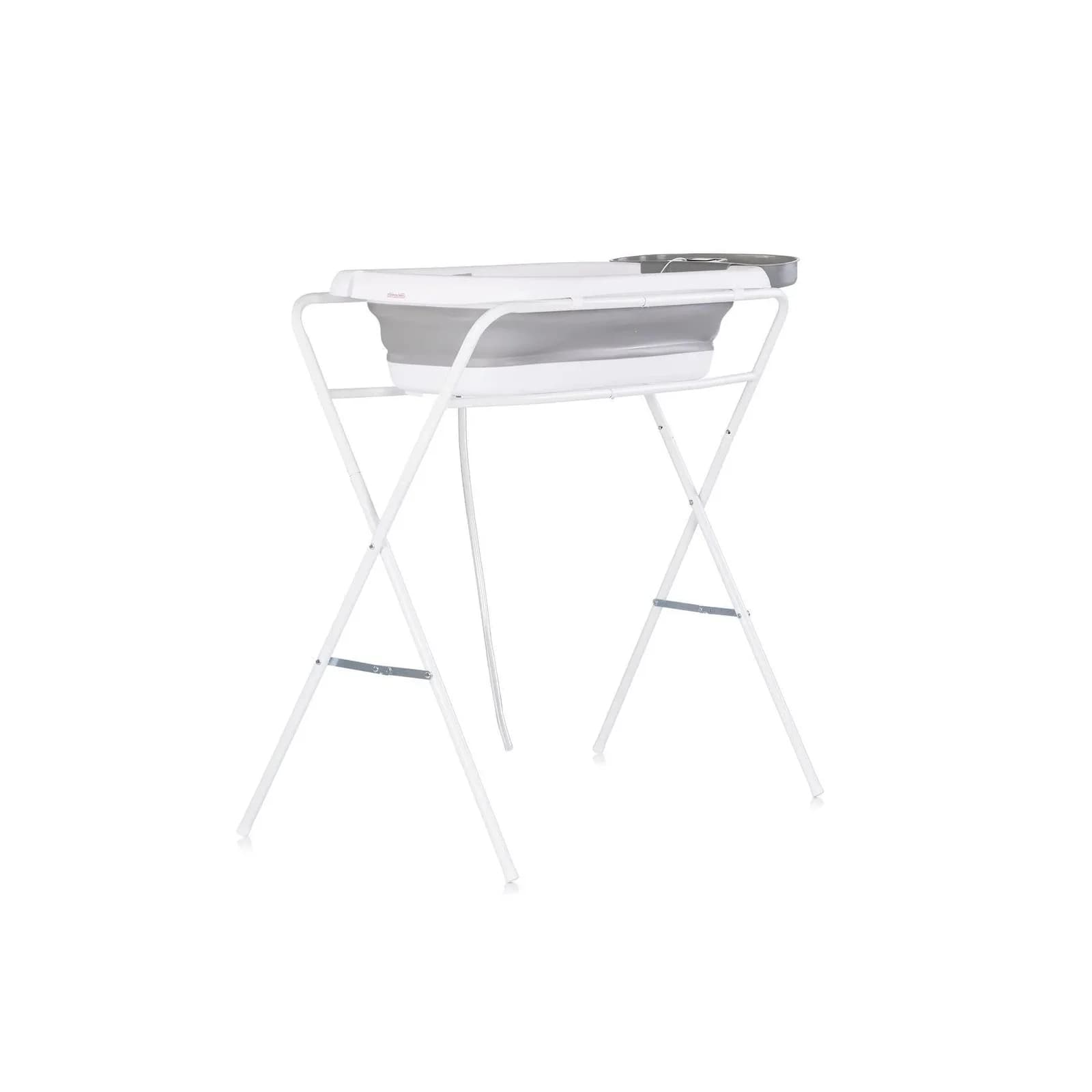 Chipolino Babybadewanne-Set Slim mit Ständer, Ablage & Thermometer grau