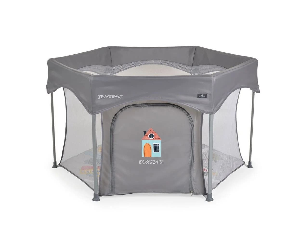 Cangaroo Laufstall Playbox Klappbar Matratze Tragetasche Öffnung Reiselaufstall Grau - Bild 2
