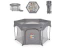 Cangaroo Laufstall Playbox Klappbar Matratze Tragetasche Öffnung Reiselaufstall Grau Bild 3