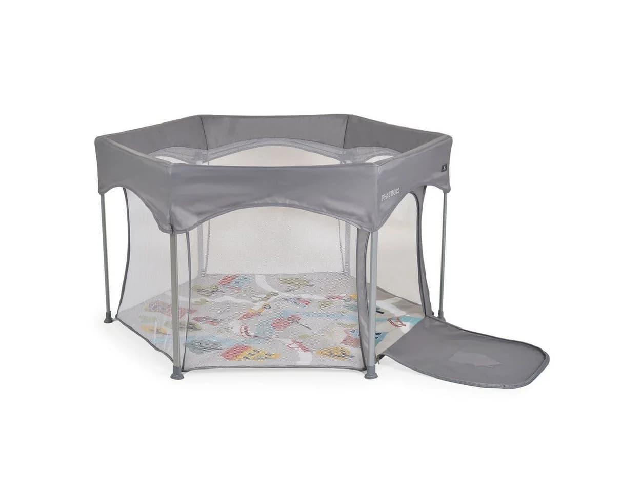 Cangaroo Laufstall Playbox Klappbar Matratze Tragetasche Öffnung Reiselaufstall Grau - Bild 4