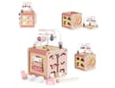 Moni Aktivitätswürfel Holz W11B316 Rosa mit Sortierspiel, Xylophon & Labyrinth Bild 2