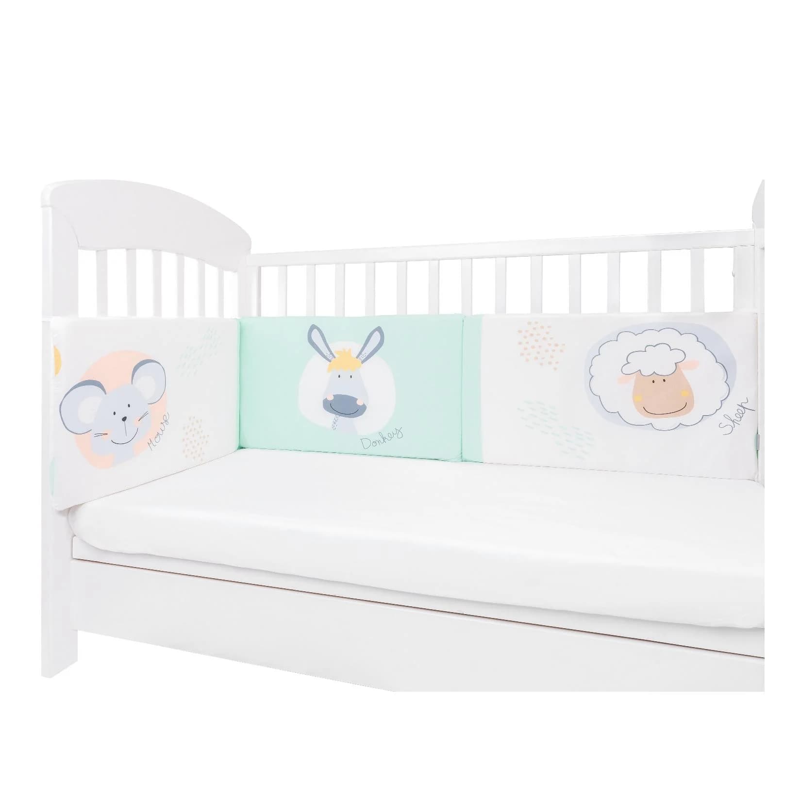 Kikkaboo Babybett Nestchen Grün für 120x60 cm Babybetten