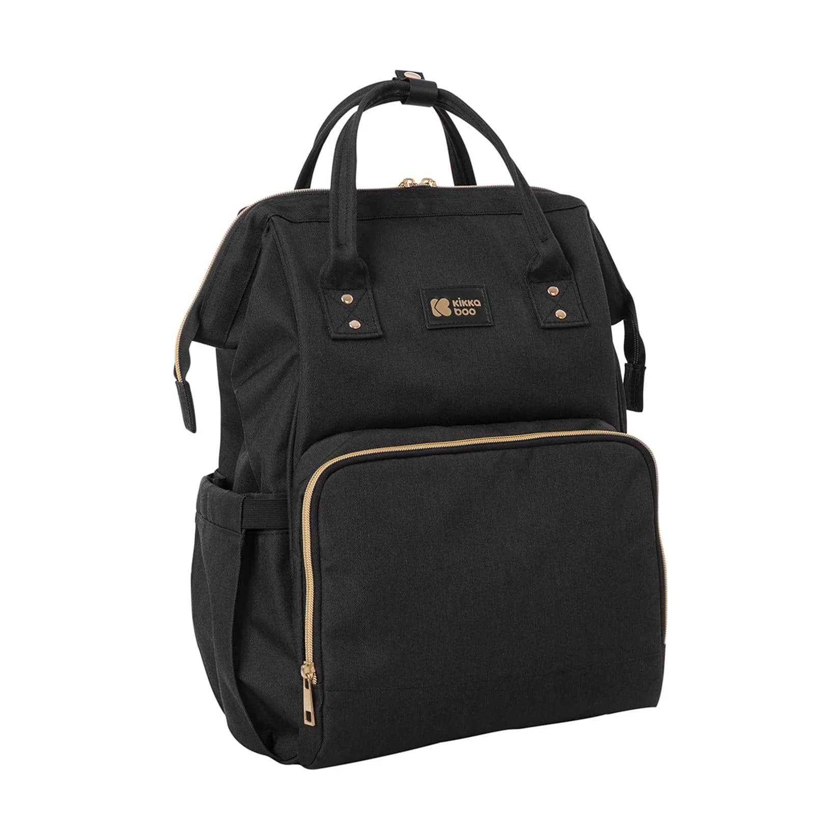 Kikkaboo Wickeltasche Siena Rucksack Schwarz mit Wickelunterlage