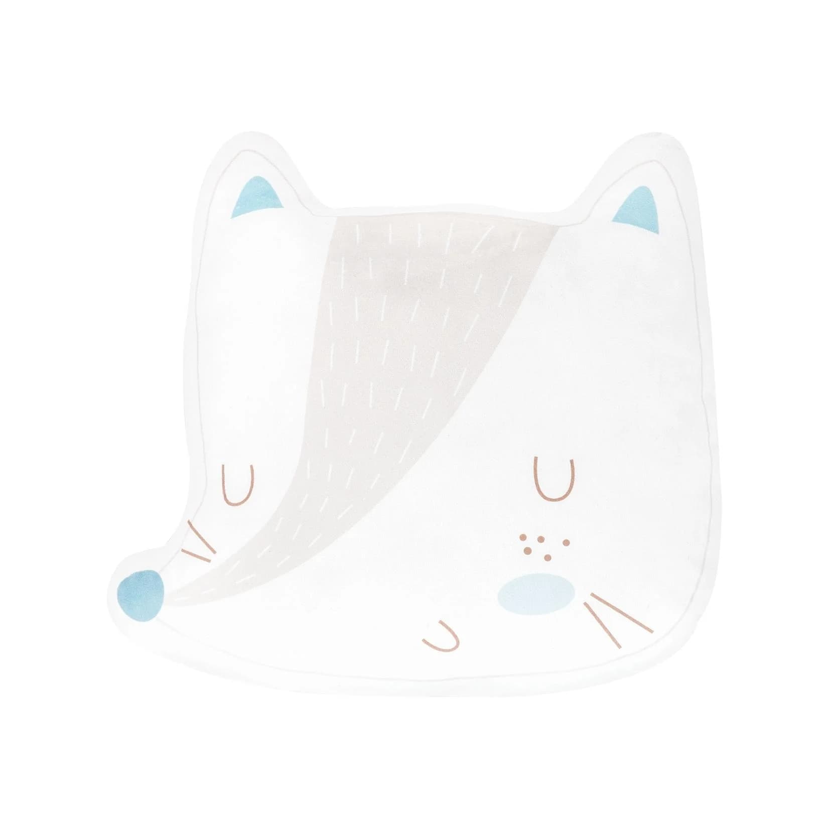 Kikkaboo Babykissen Plüschtier Weiß/Blau - Kuschelkissen ab Geburt