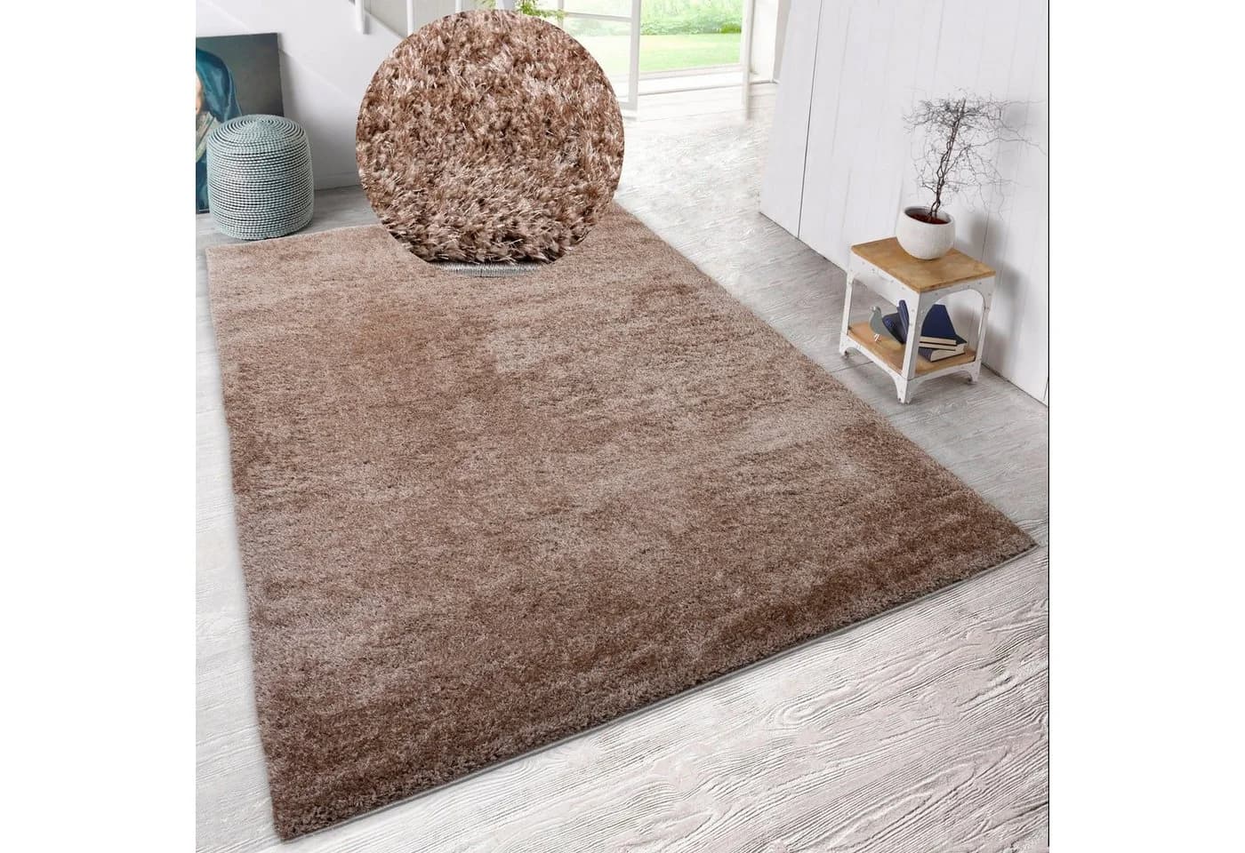 MY HOME Hochflor-Teppich Malin Beige Shaggy Uni - Bild 2