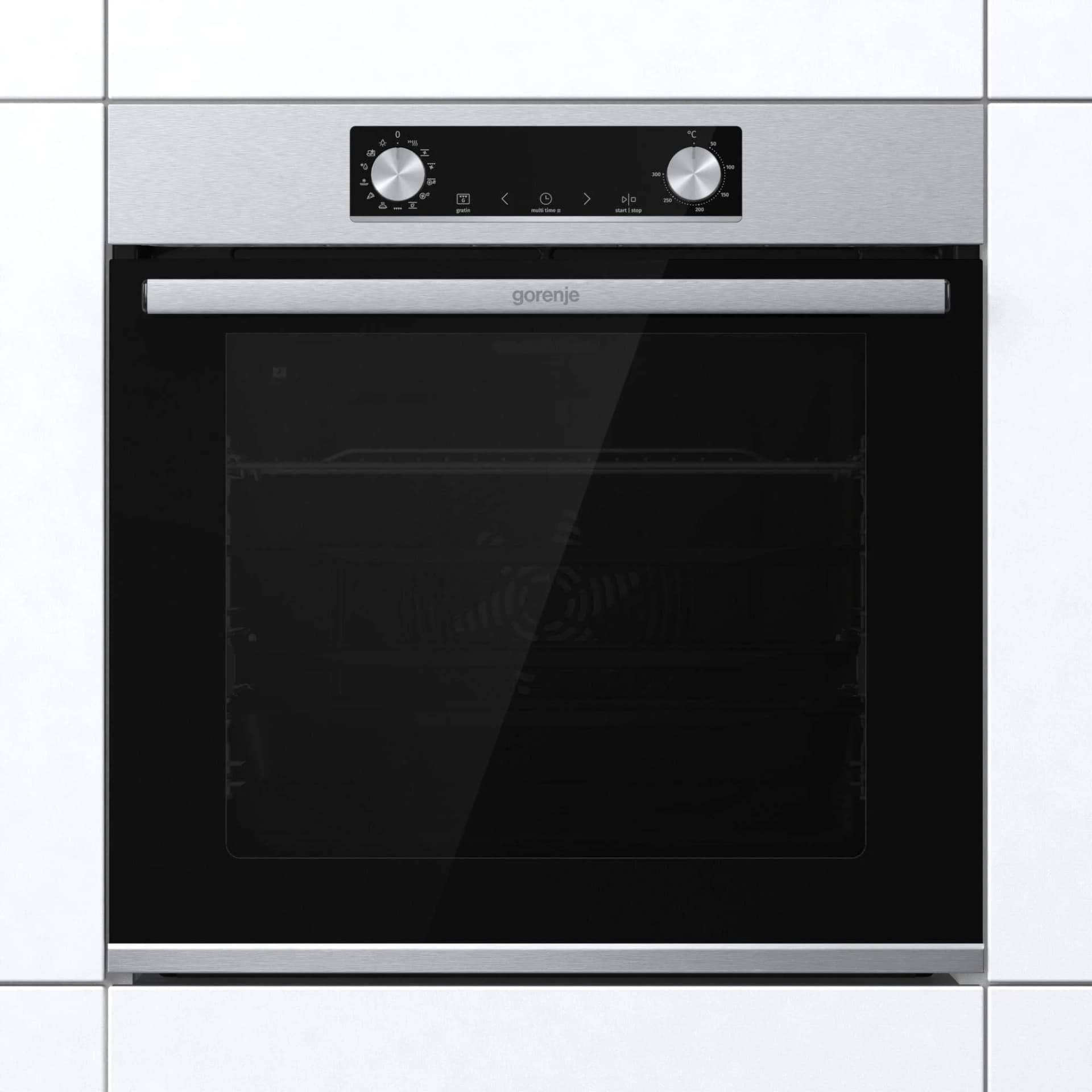GORENJE Pyrolyse Backofen BPS6737E14X Silber AirFry-Funktion