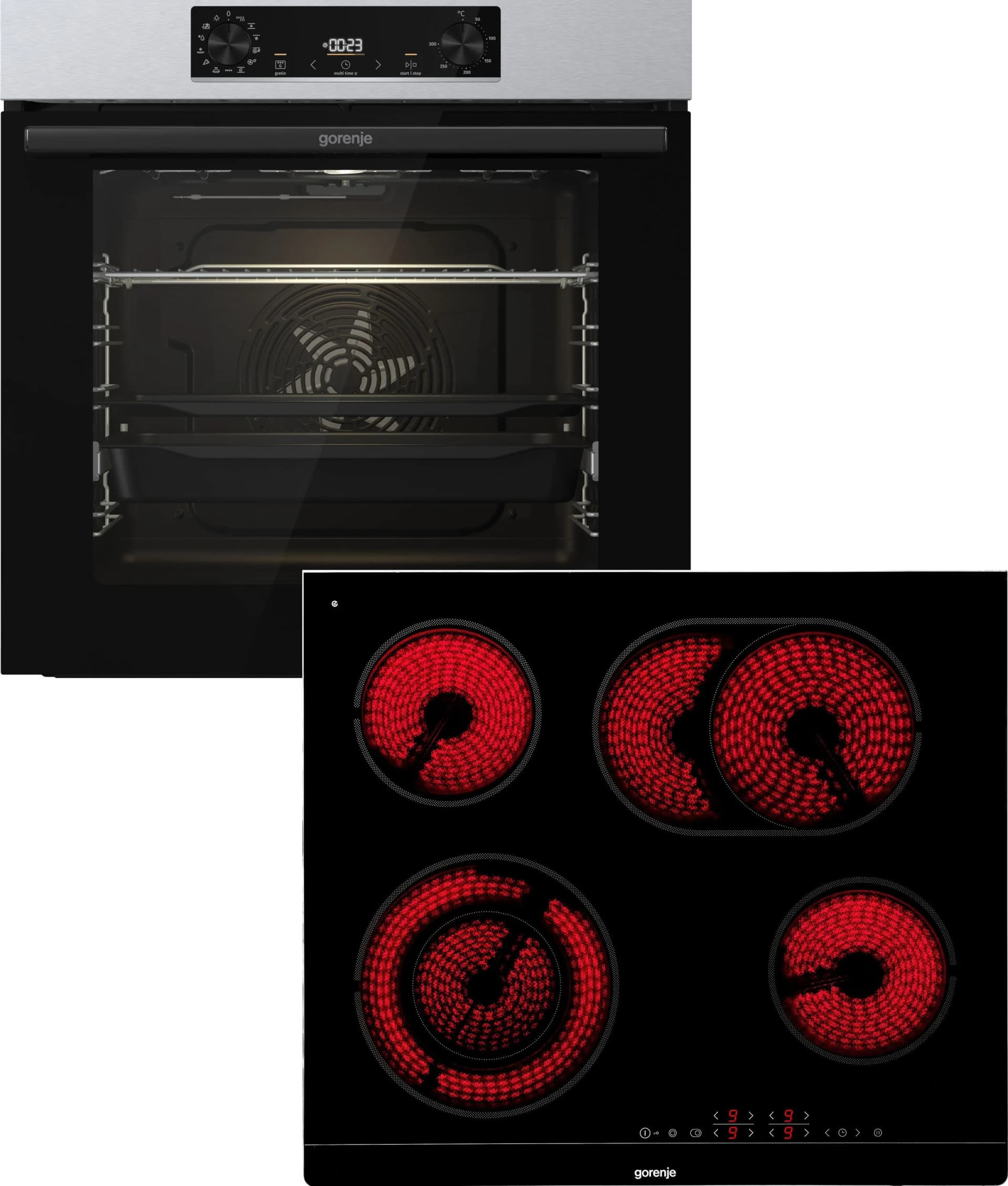 Modernes Backofen-Set aus Edelstahl