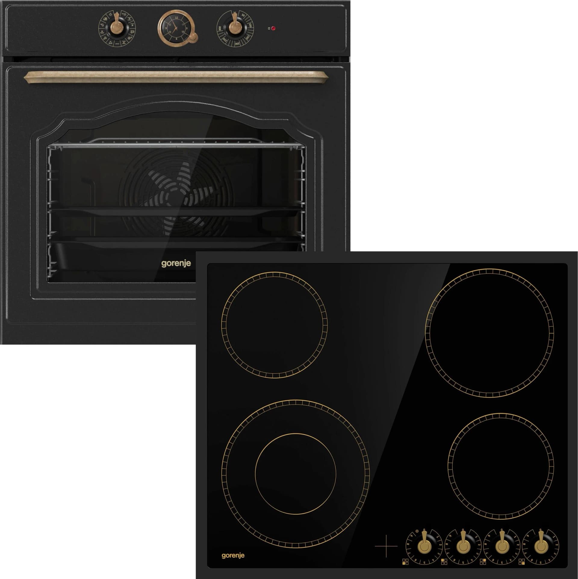 GORENJE Backofen-Set BOS737E301X Energieeffizienz A AirFry Schwarz