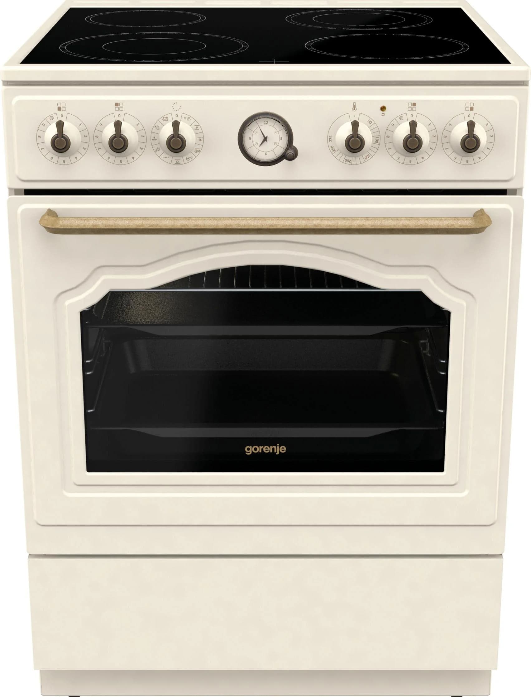 Elektro-Standherd Modern Metallrahmen Beige/Creme