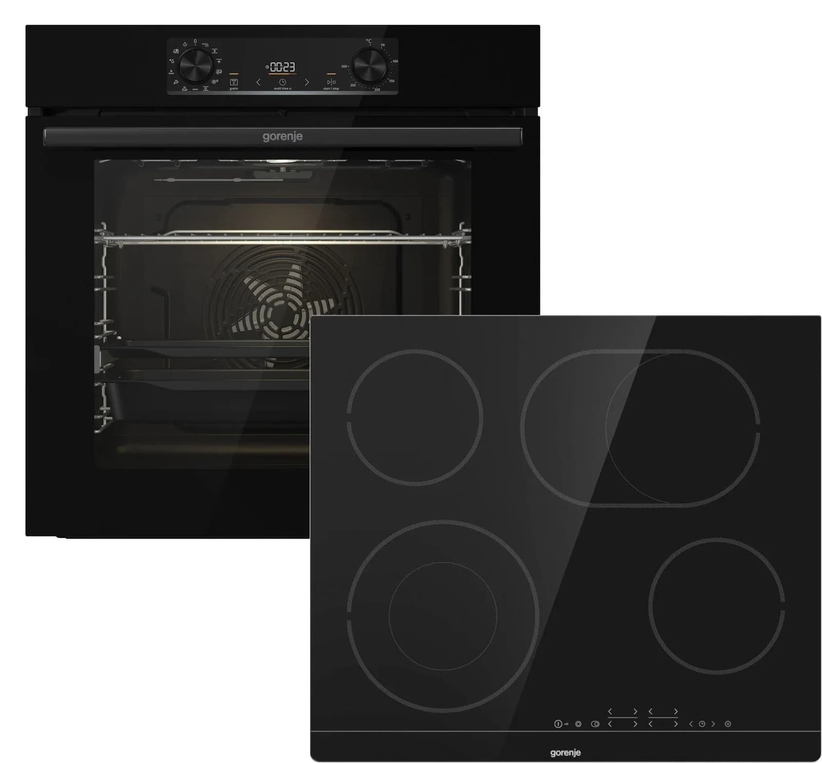 GORENJE Backofen-Set Black Pacific Basic Set A Pizzafunktion 300°C