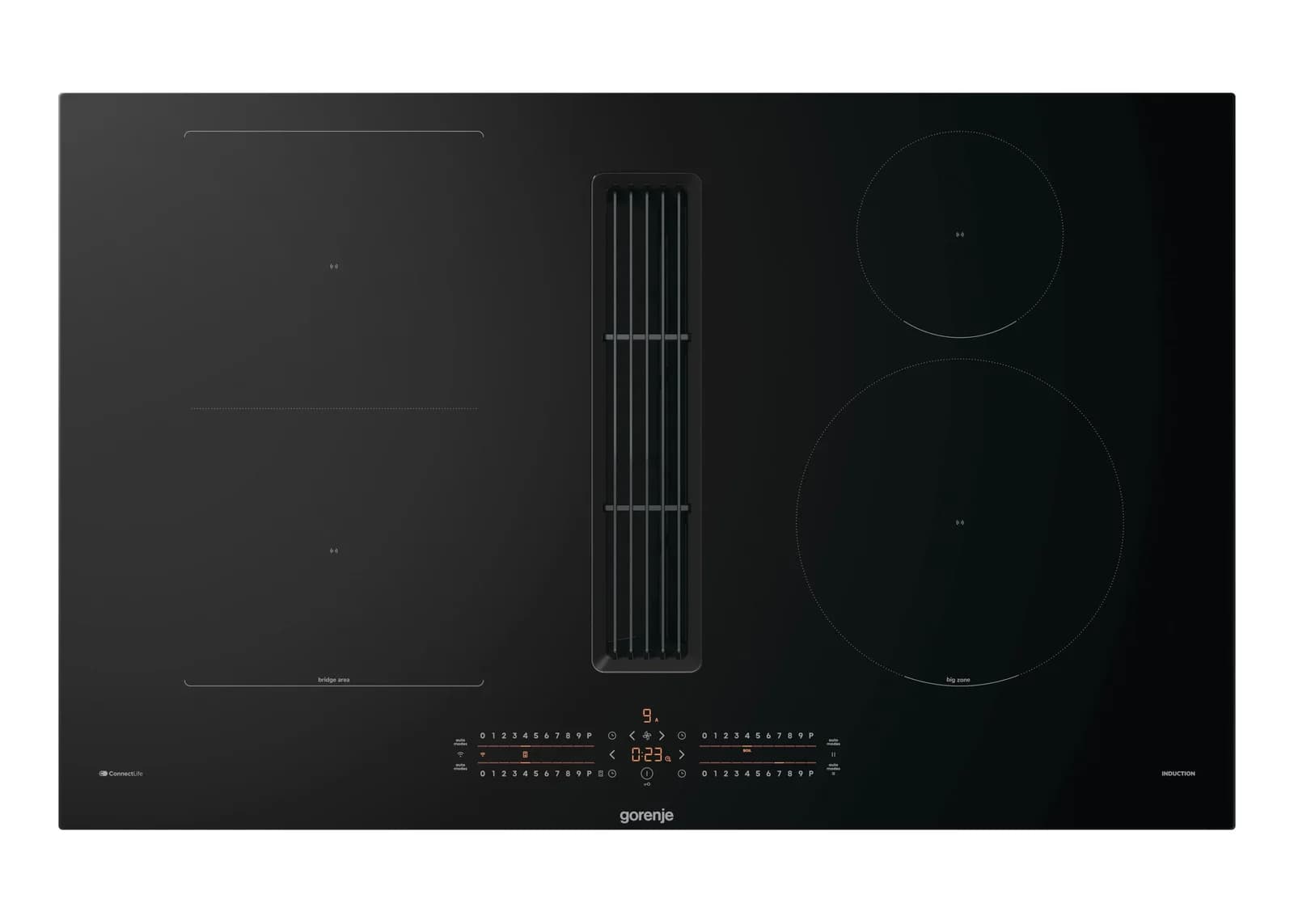Gorenje Kochfeld 80 cm Induktionskochfeld mit Dunstabzug Schwarz
