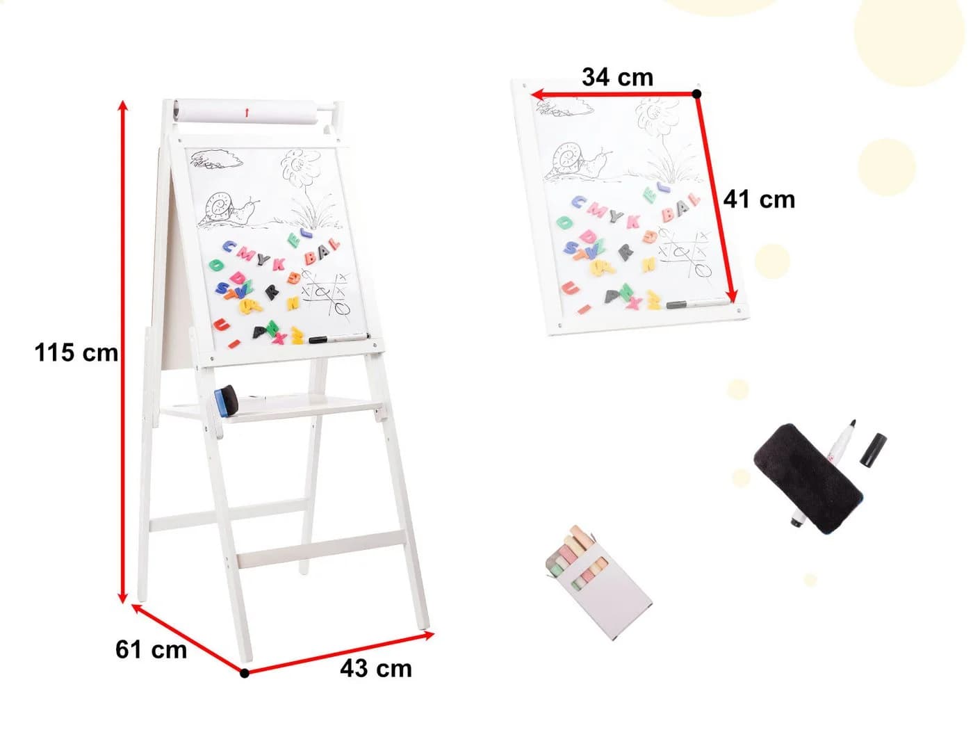 Ikonka Standtafel XXL Holz Magnet Kreidefläche - Bild 3