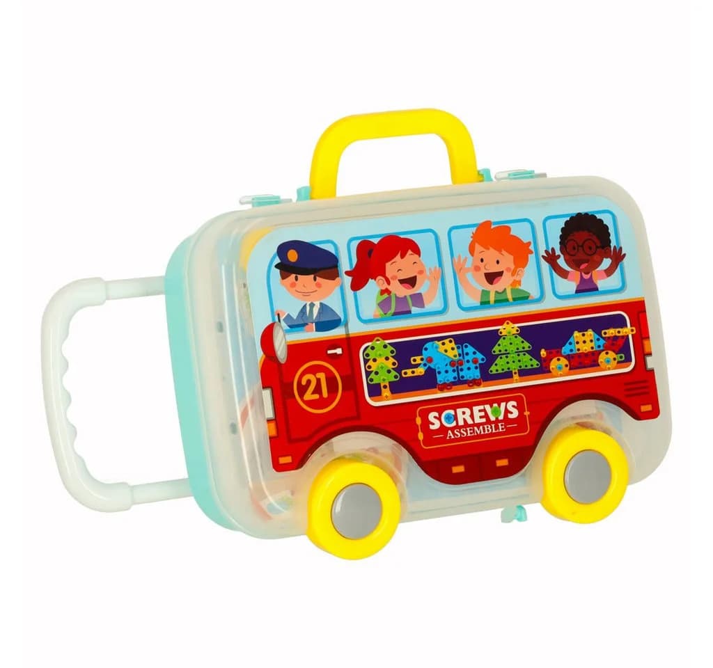 Ikonka Kinder Werkzeugkoffer Schraubspiel Konstruktionsset 258 Teile