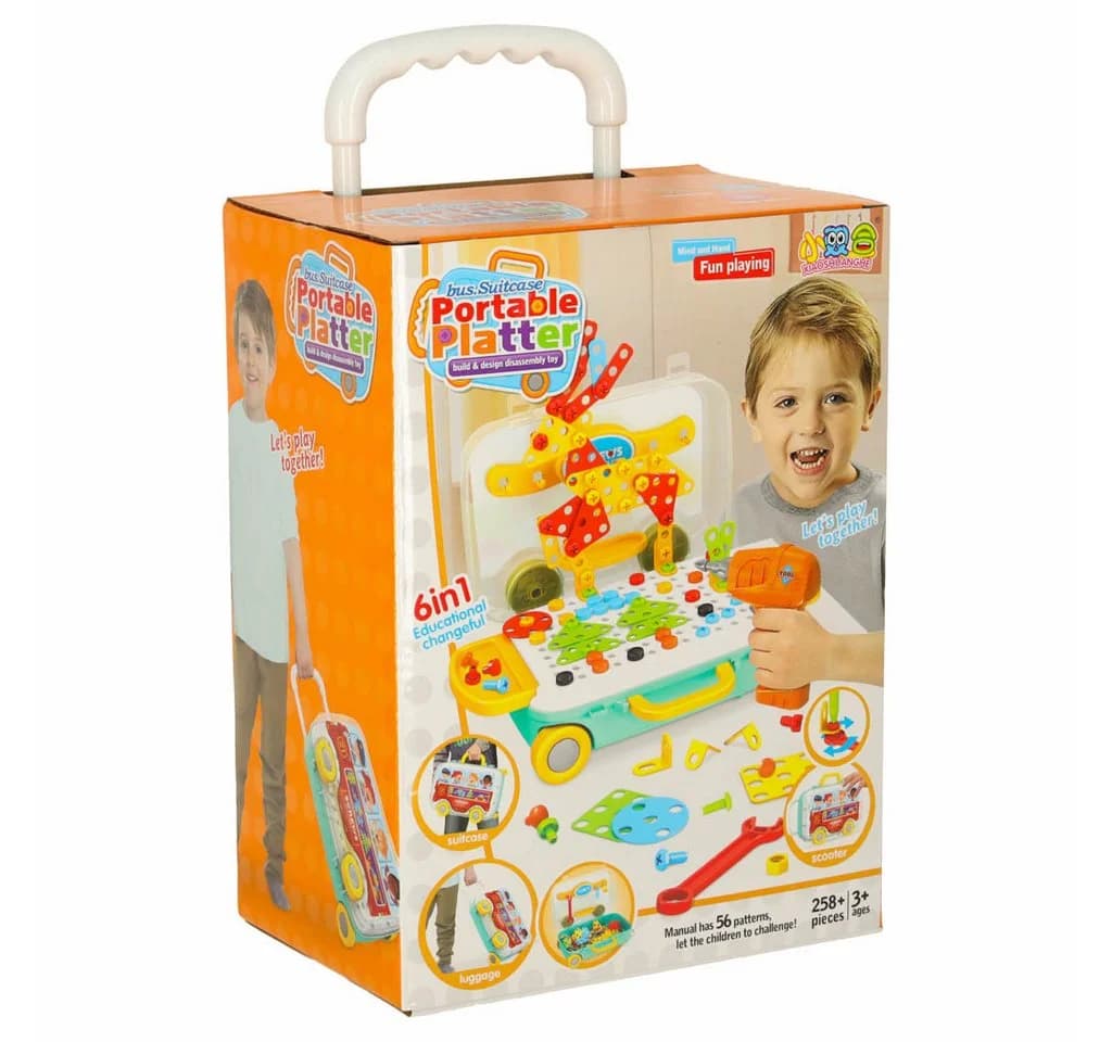 Ikonka Kinder Werkzeugkoffer Schraubspiel Konstruktionsset 258 Teile - Bild 3