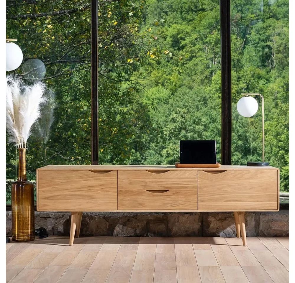 Mobello Sideboard Elegante Kommode aus Massiv Eichenholz - Bild 2