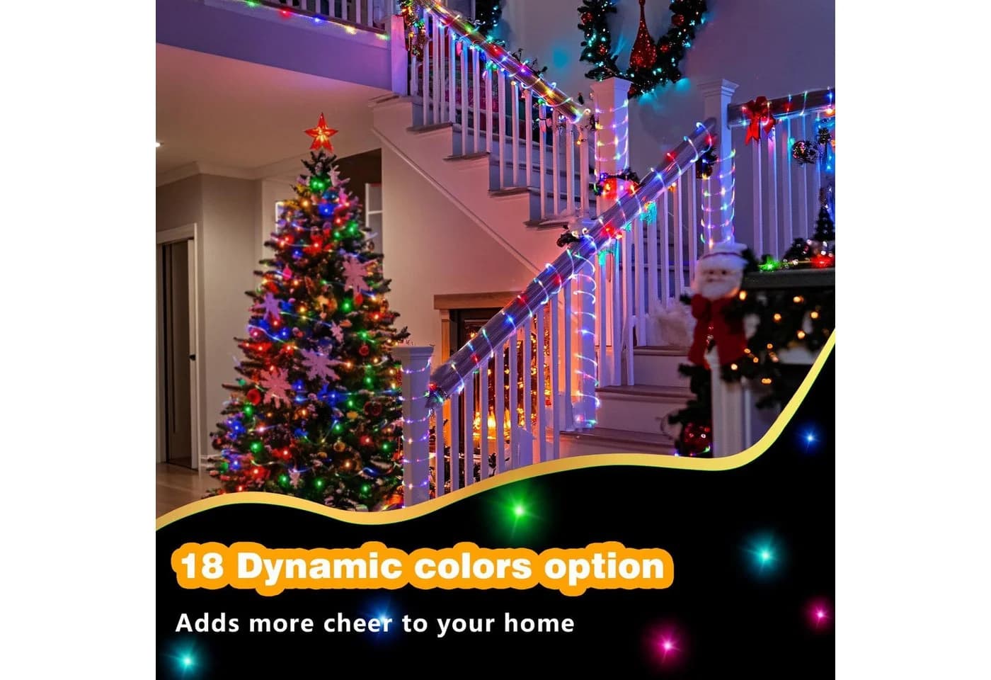 GLPE LED-Lichterkette RGB 20m USB 200 LEDs IP65
