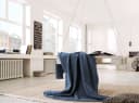 BIEDERLACK Wohndecke Cotton Home Grau Blau Uni Design Bild 1