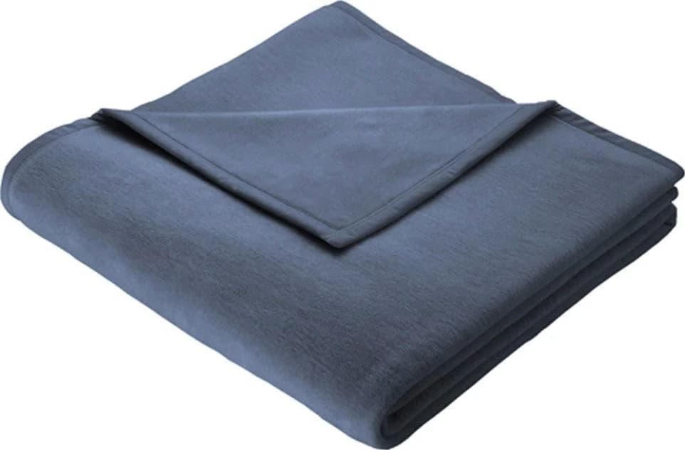 BIEDERLACK Wohndecke Cotton Home Grau Blau Uni Design - Bild 5