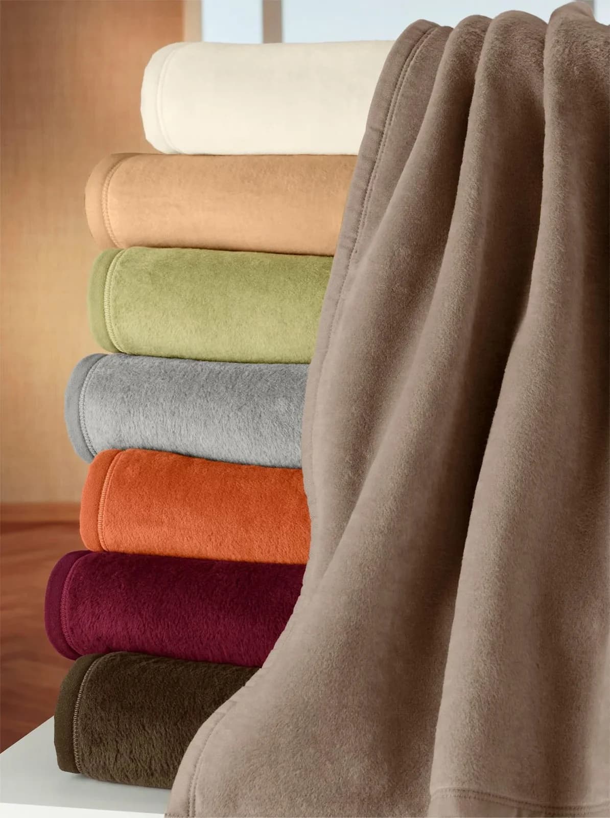 Biederlack Wohndecke taupe 150x200 cm Baumwolle