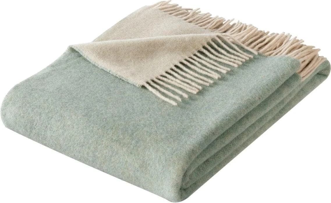 Biederlack Wohndecke Soft Impression Doubleface Wolle-Kaschmir Beige/Grün - Bild 3