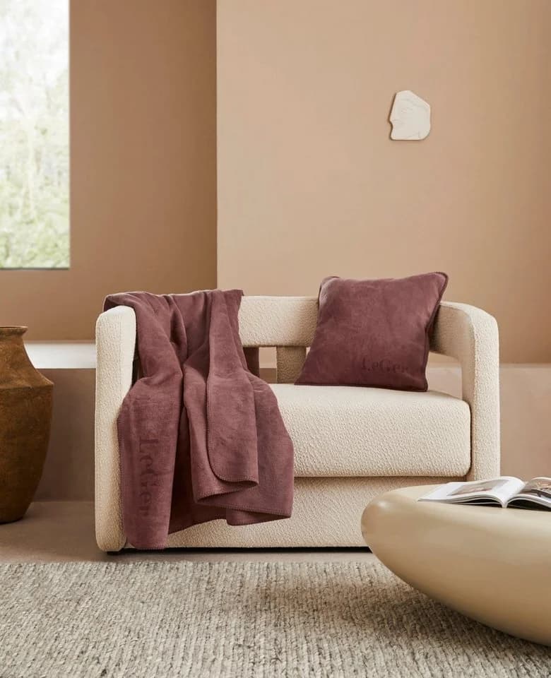 LeGer Home by Lena Gercke Wohndecke Anisa Cognac Baumwolle